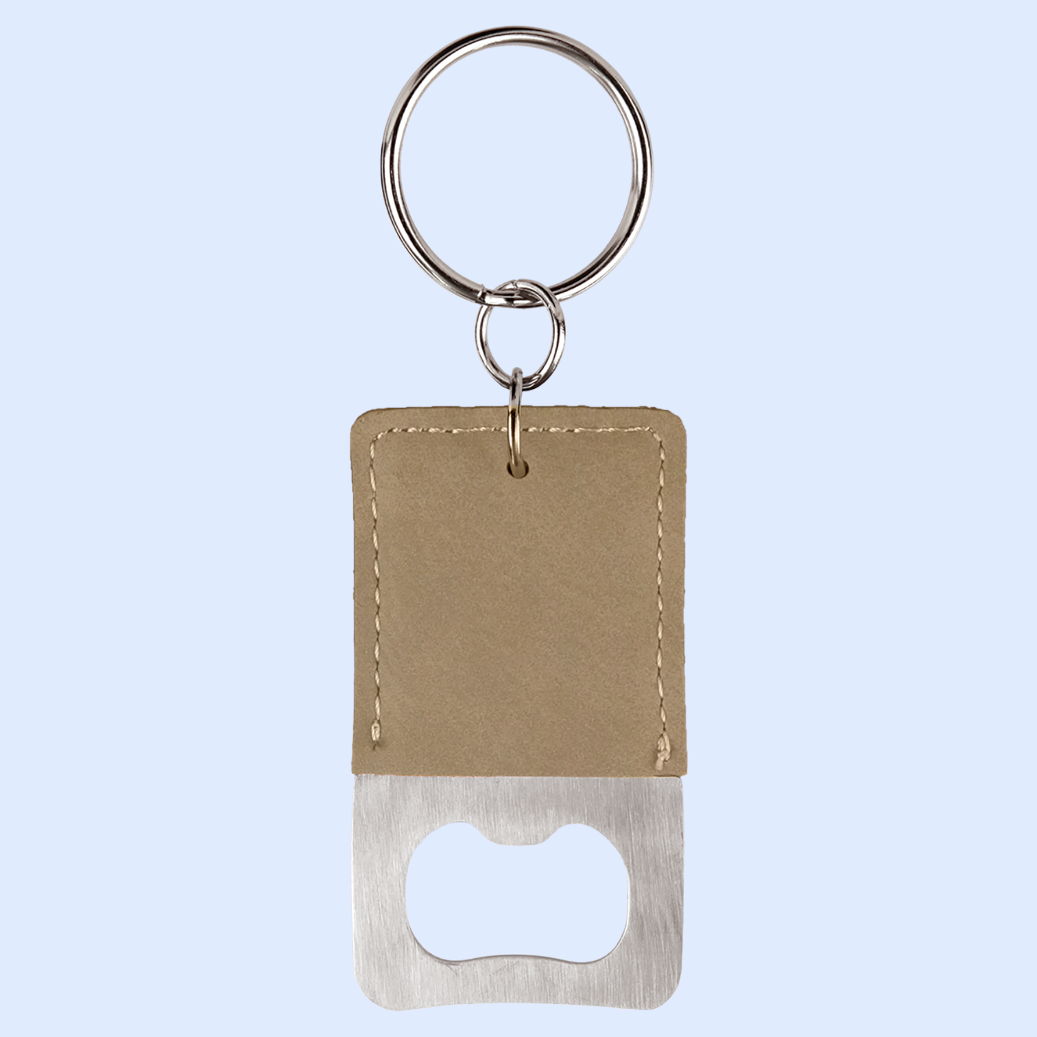 LASERABLE LEATHERETTE BOTTLE OPENER KEYCHAIN