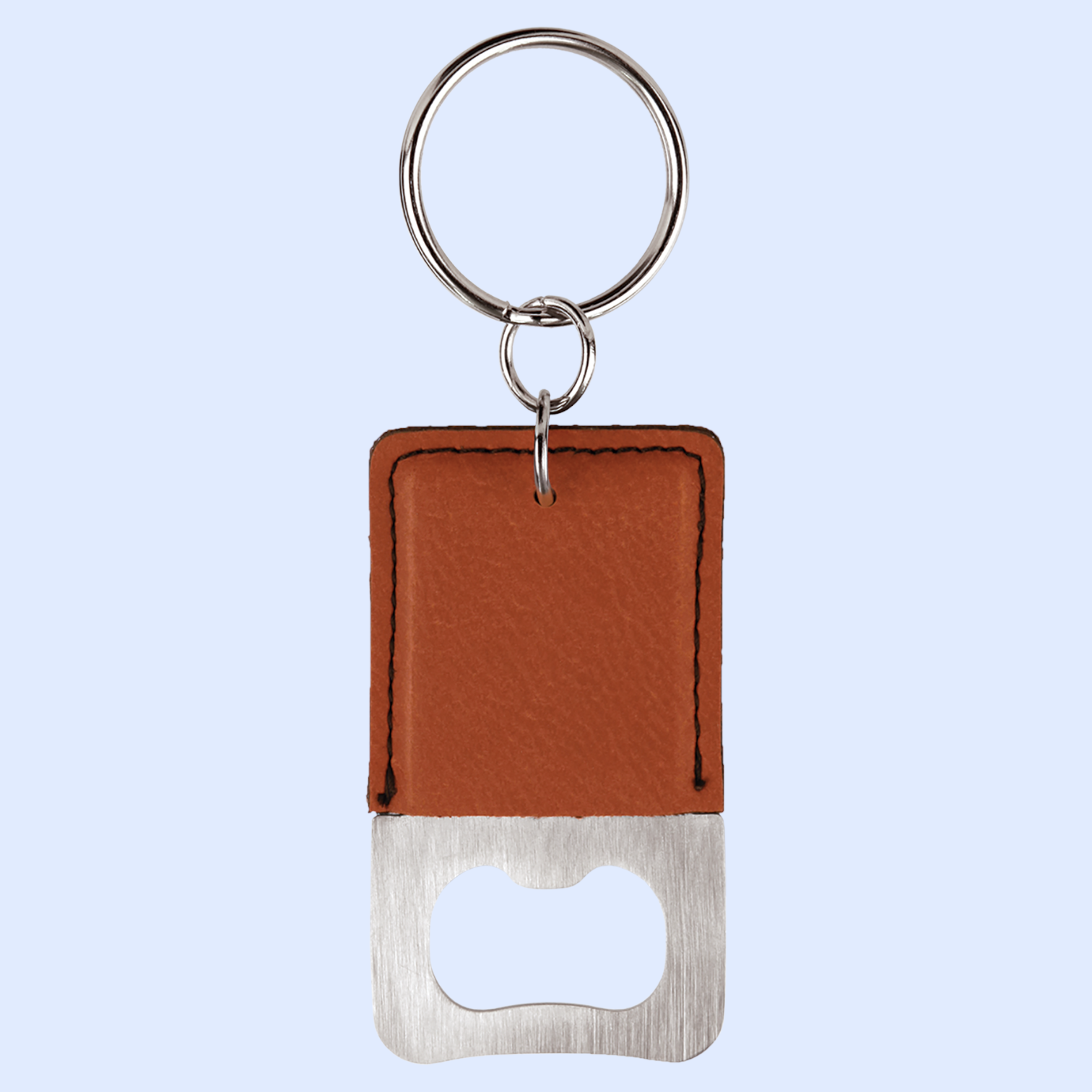 LASERABLE LEATHERETTE BOTTLE OPENER KEYCHAIN