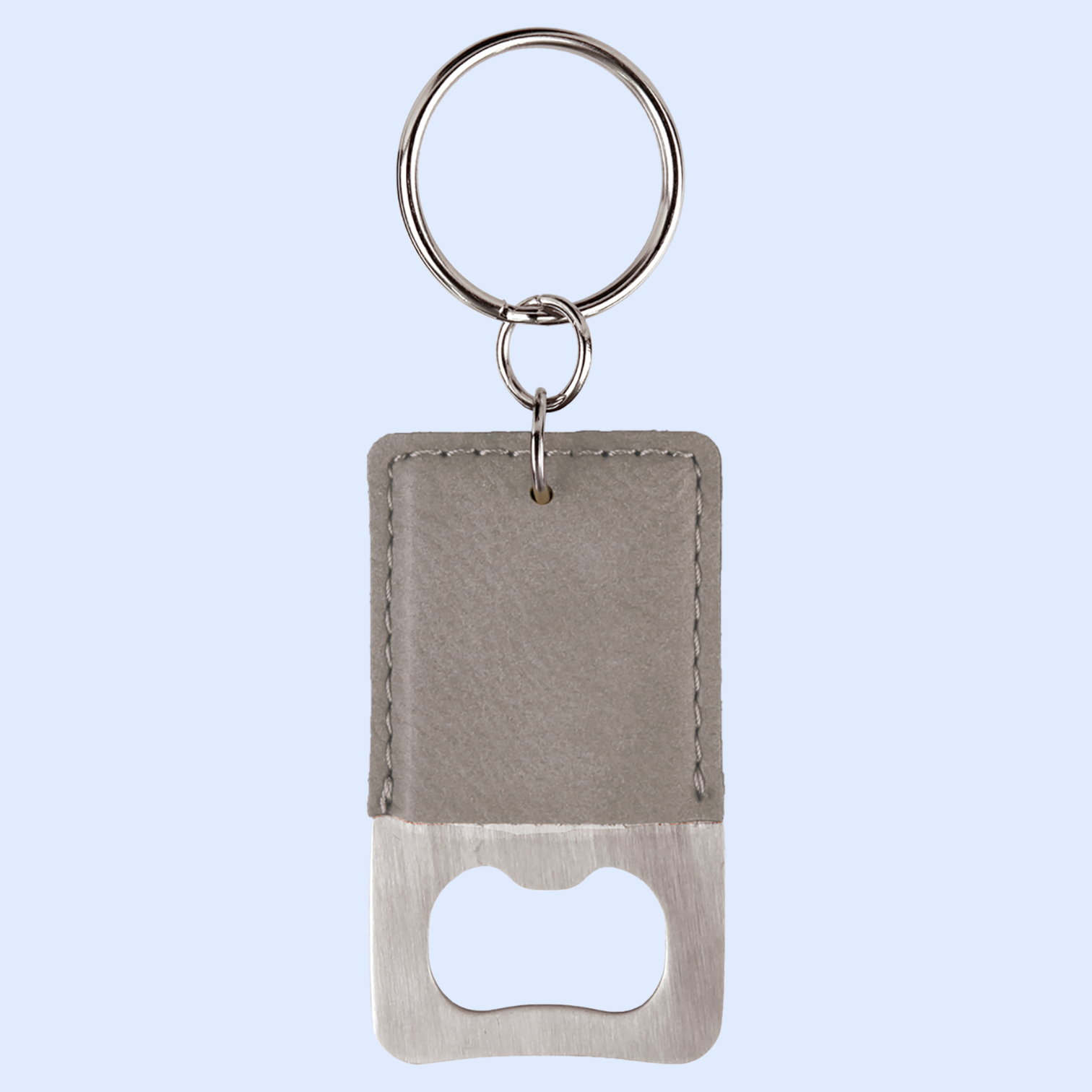 LASERABLE LEATHERETTE BOTTLE OPENER KEYCHAIN