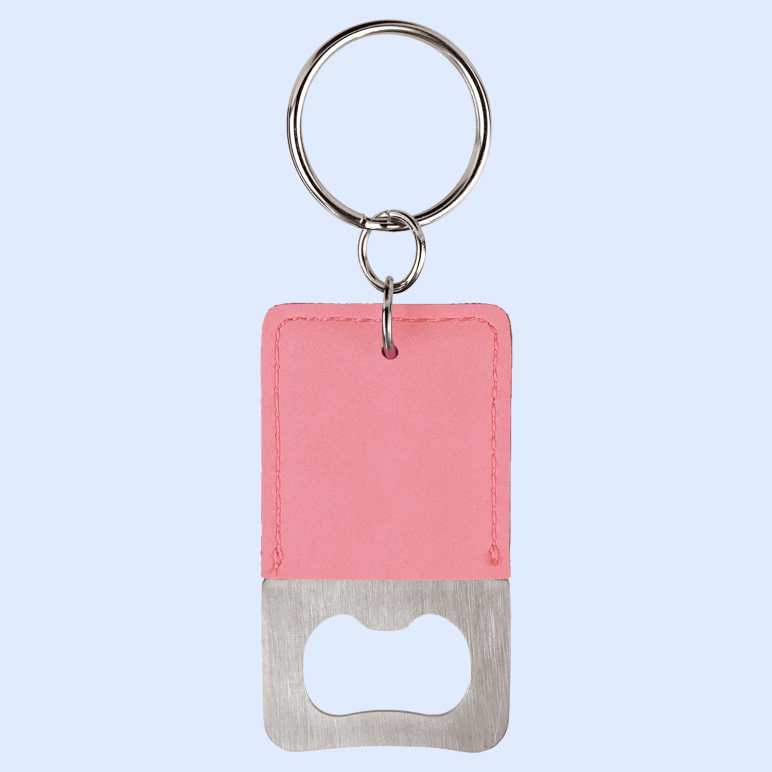 LASERABLE LEATHERETTE BOTTLE OPENER KEYCHAIN