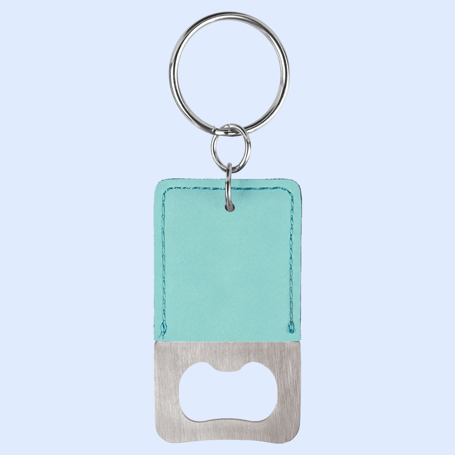 LASERABLE LEATHERETTE BOTTLE OPENER KEYCHAIN