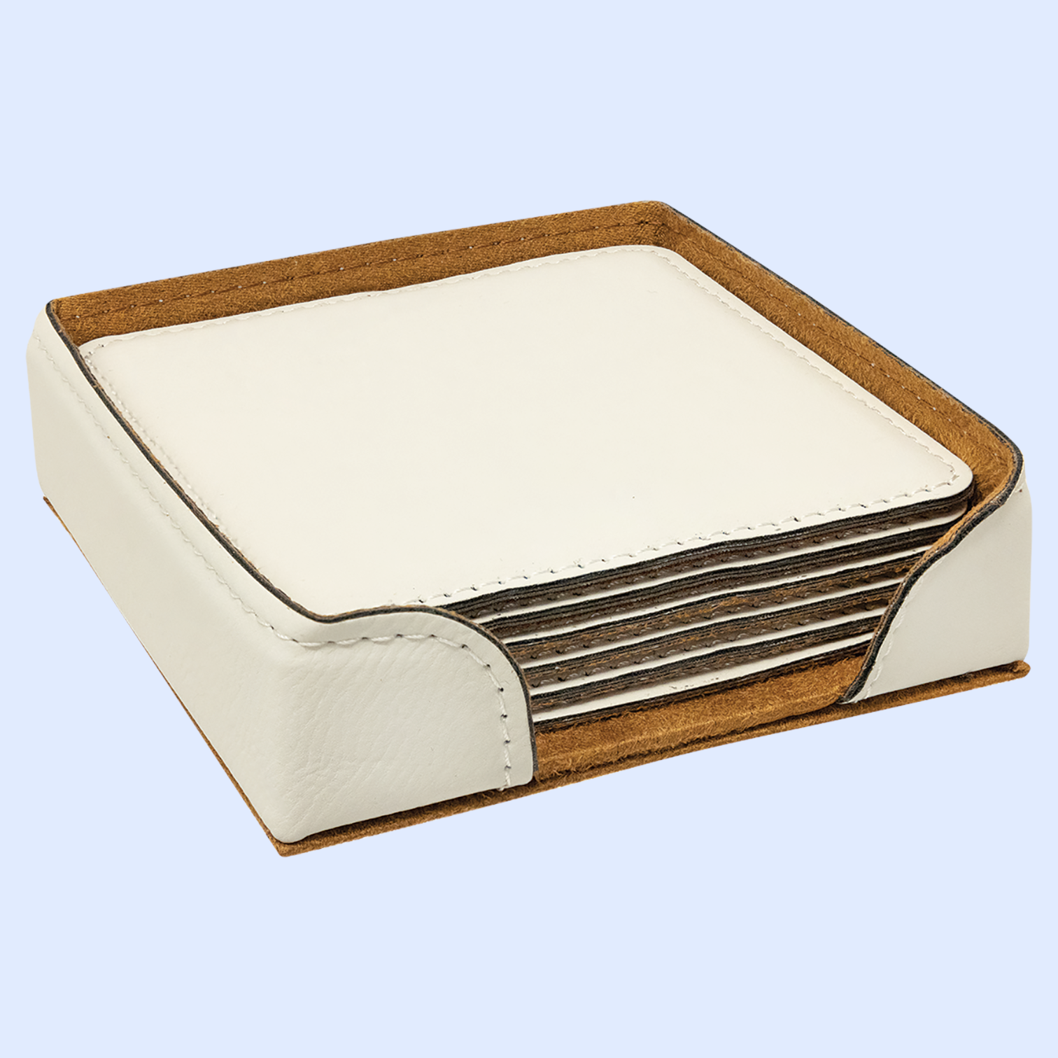LASERABLE LEATHERETTE COASTER SETS SQUARE