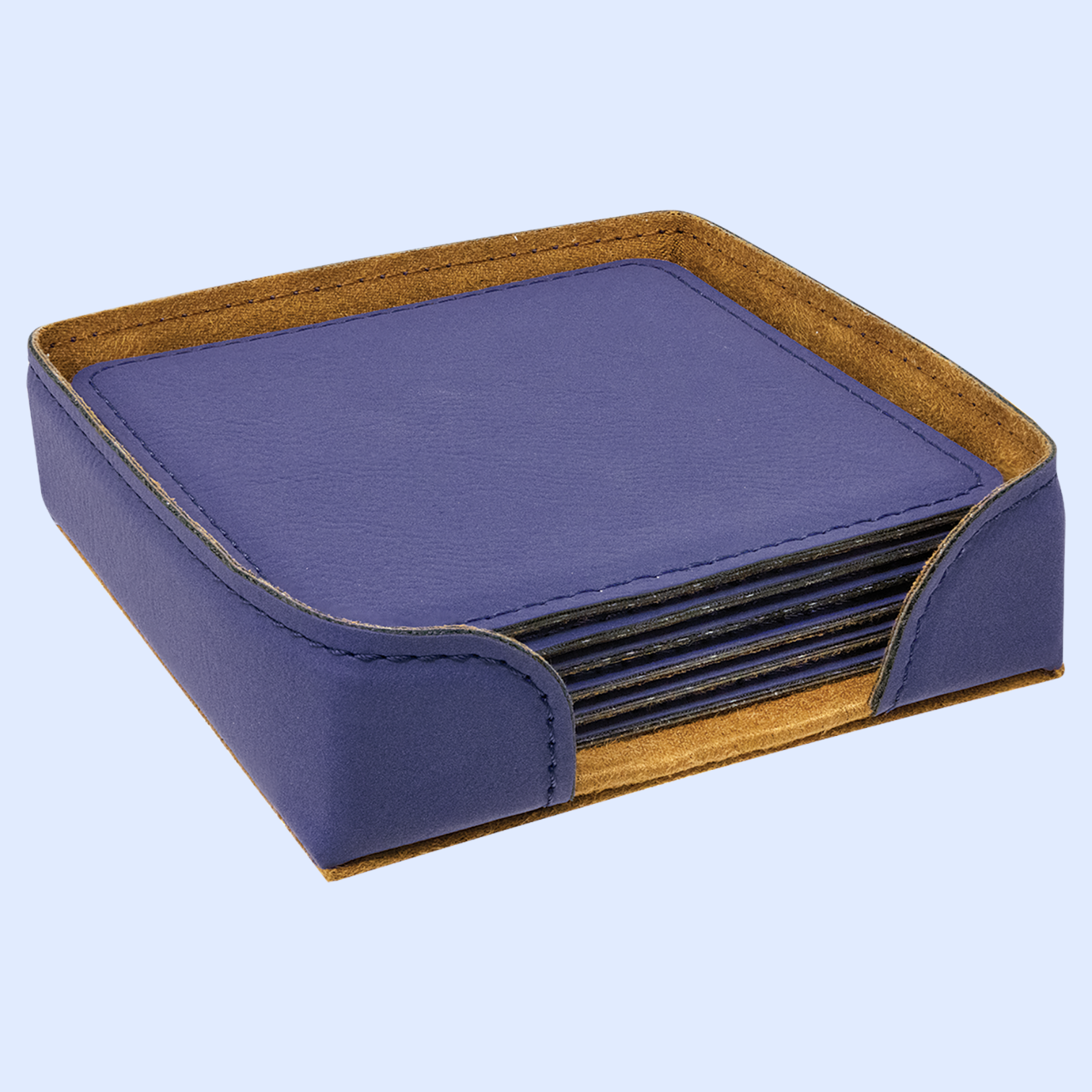 LASERABLE LEATHERETTE COASTER SETS SQUARE