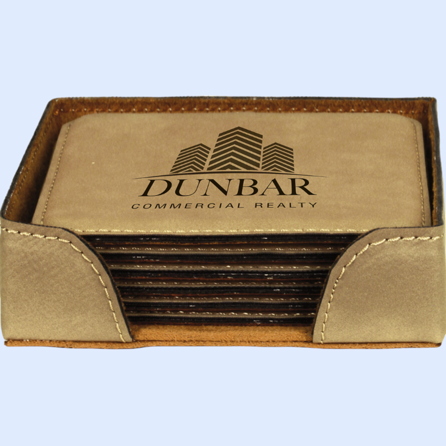 LASERABLE LEATHERETTE COASTER SETS SQUARE