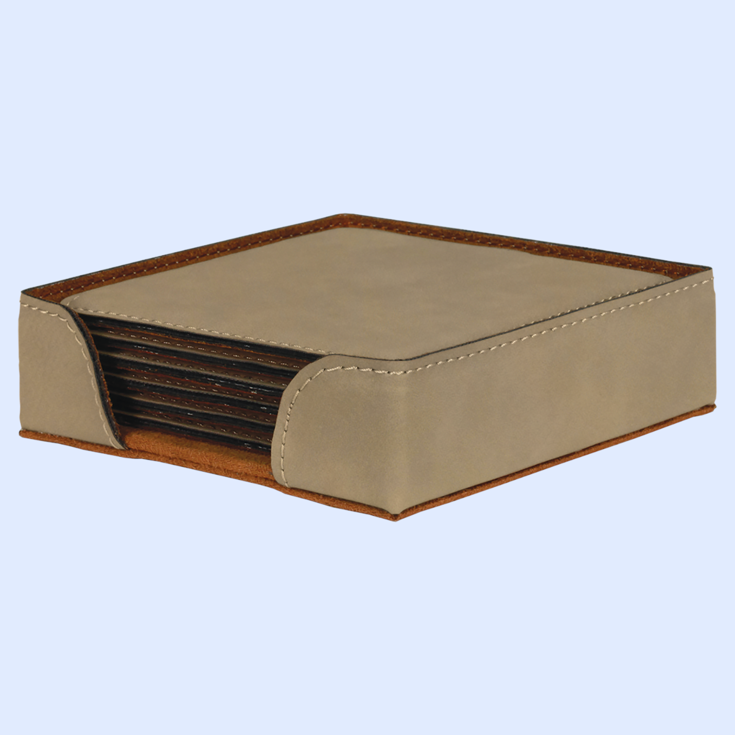 LASERABLE LEATHERETTE COASTER SETS SQUARE
