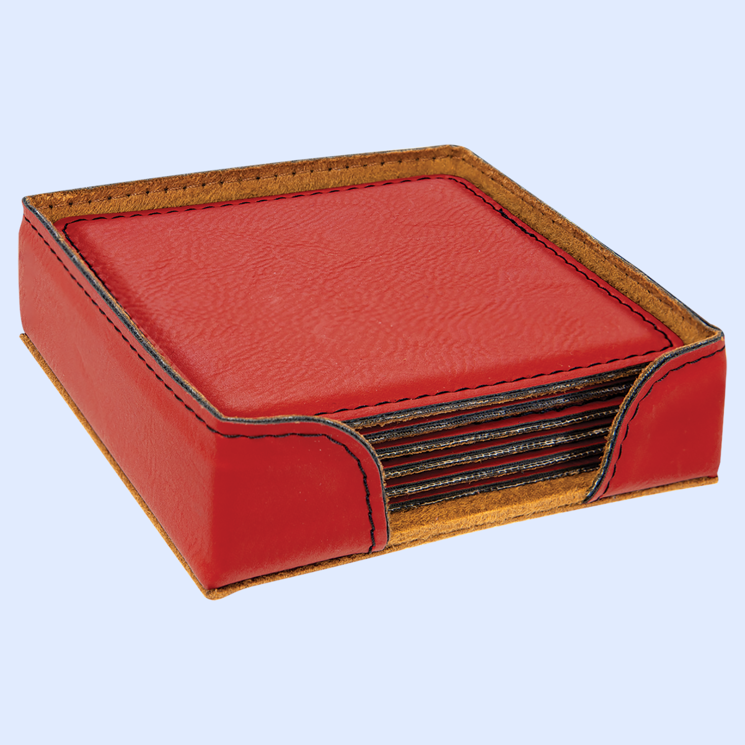 LASERABLE LEATHERETTE COASTER SETS SQUARE