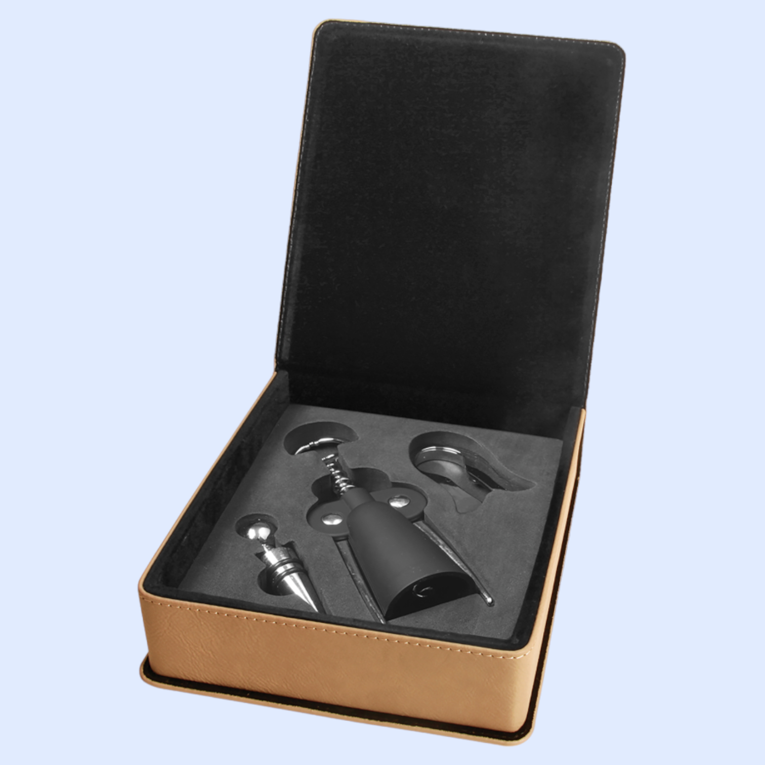 LASERABLE LEATHERETTE 3-PIECE WINE TOOL SET
