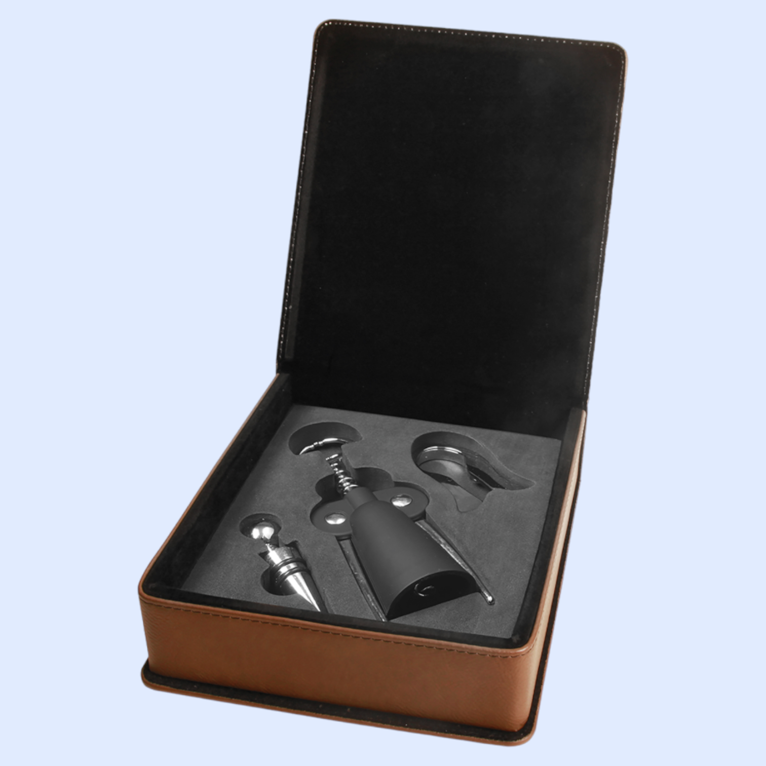 LASERABLE LEATHERETTE 3-PIECE WINE TOOL SET