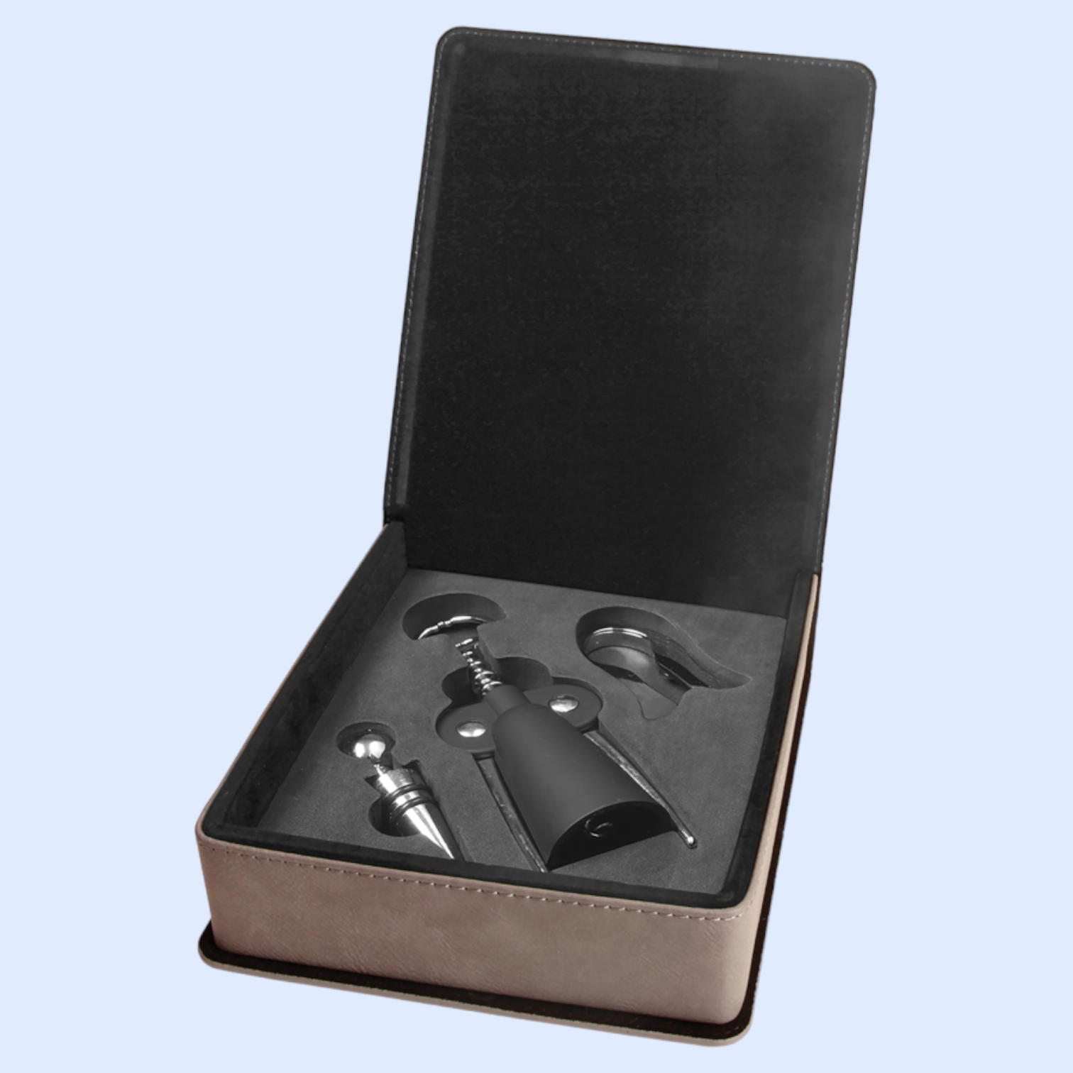 LASERABLE LEATHERETTE 3-PIECE WINE TOOL SET