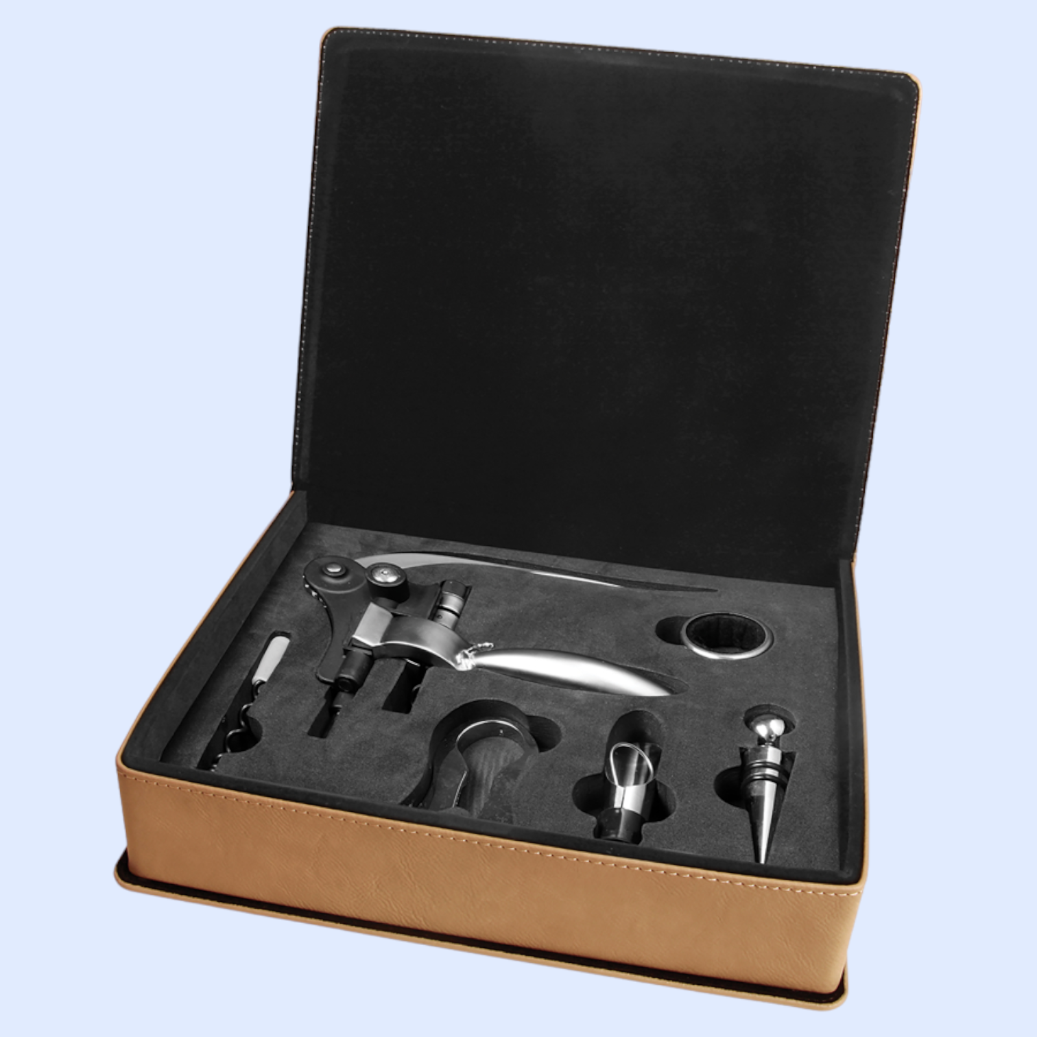 LASERABLE LEATHERETTE 5-PIECE WINE TOOL SET