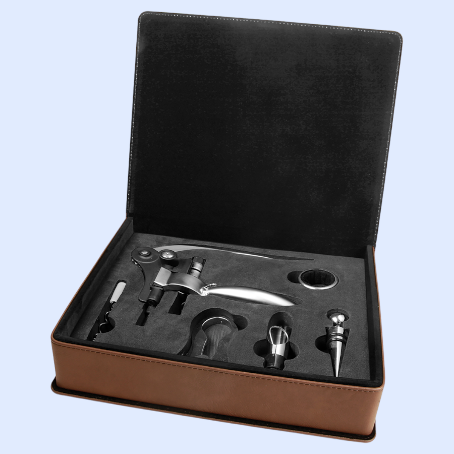 LASERABLE LEATHERETTE 5-PIECE WINE TOOL SET